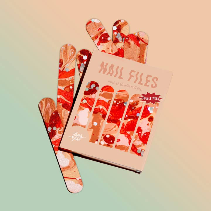 Holiday Swirl Nail Files - Red - Limited Edition for wholesale by Glam & Grace