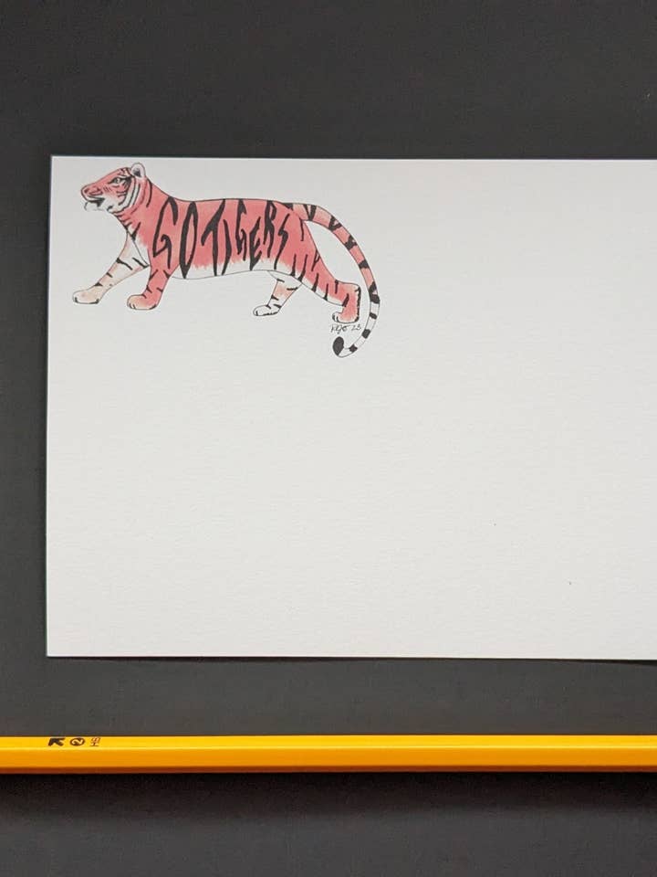 Go TIGERS Tiger Notecards for wholesale by Robynnotes, LLC