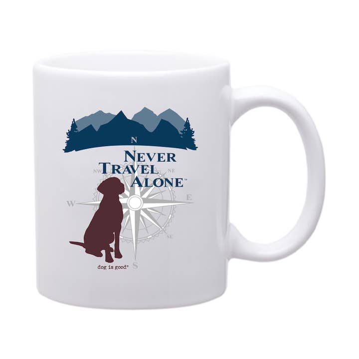 Never Travel Alone Mug for wholesale by Dog is Good