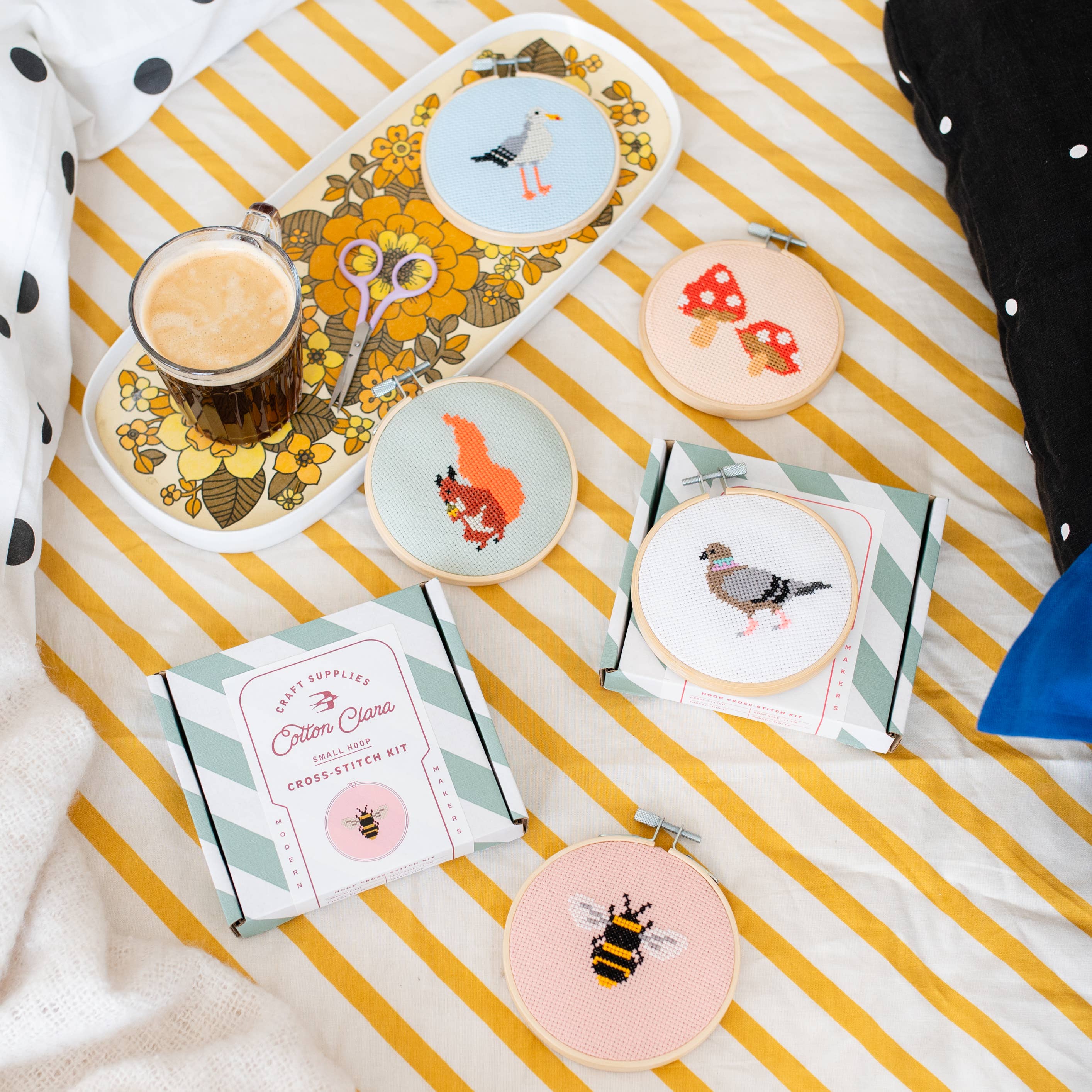 Cotton Clara Craft Kits & Supplies - Wholesale Craft Sewing Kit - Beginner Bumble Bee Cross Stitch Kit10