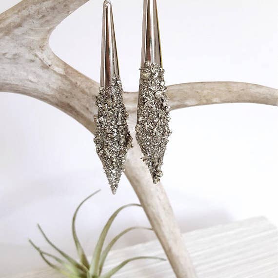 Dynamo - Wholesale Dangle Earrings - Silver Earrings Statement Earrings Dagger Earrings Sparkly