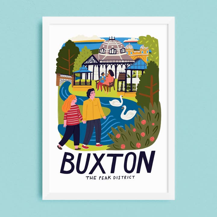 Buxton Travel Poster Print for wholesale by Lauren Radley
