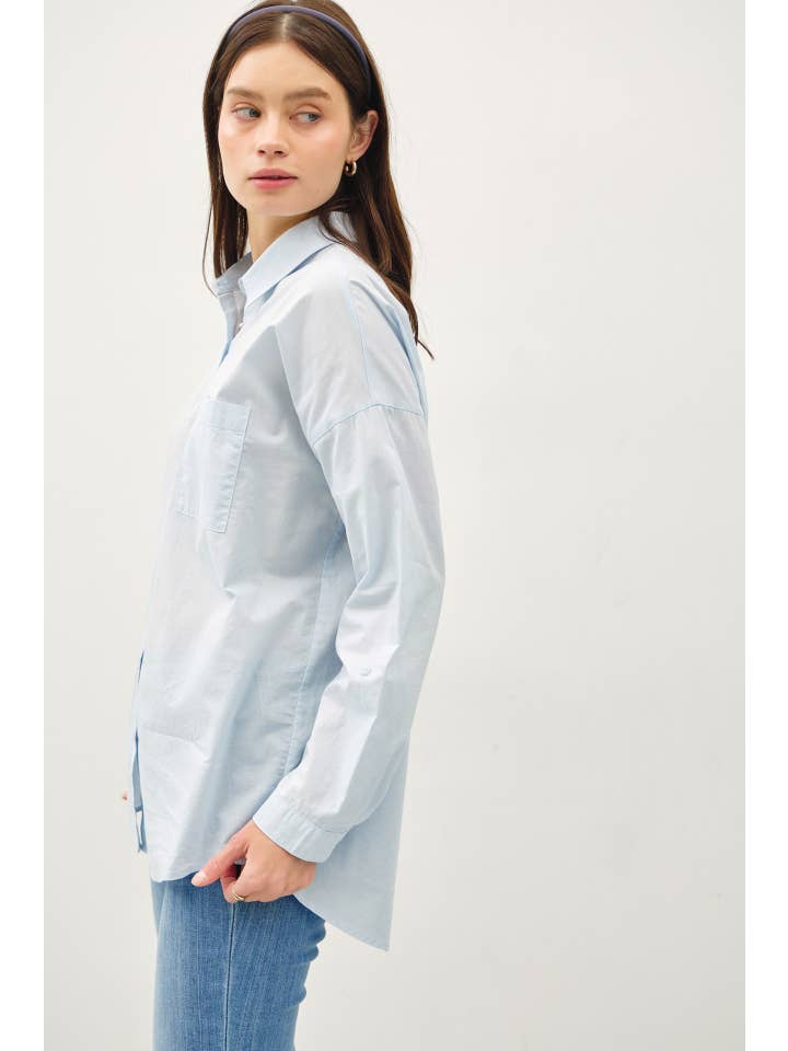 Be Cool - Wholesale Button Down Shirt - Women's - OVERSIZED BASIC COTTON SHIRT