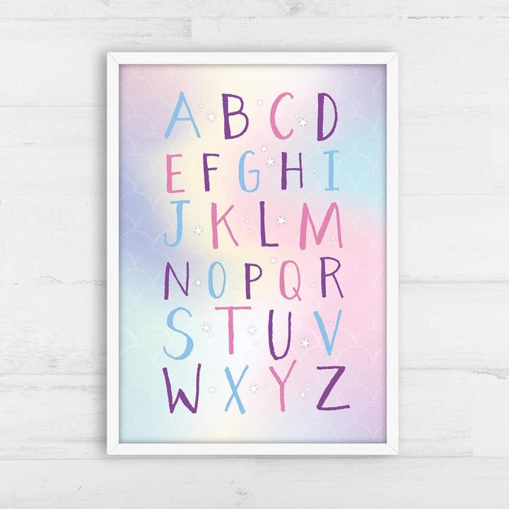 Cartel ABC para la matrícula escolar «Sirena» para venta al por mayor de Happy Print Store