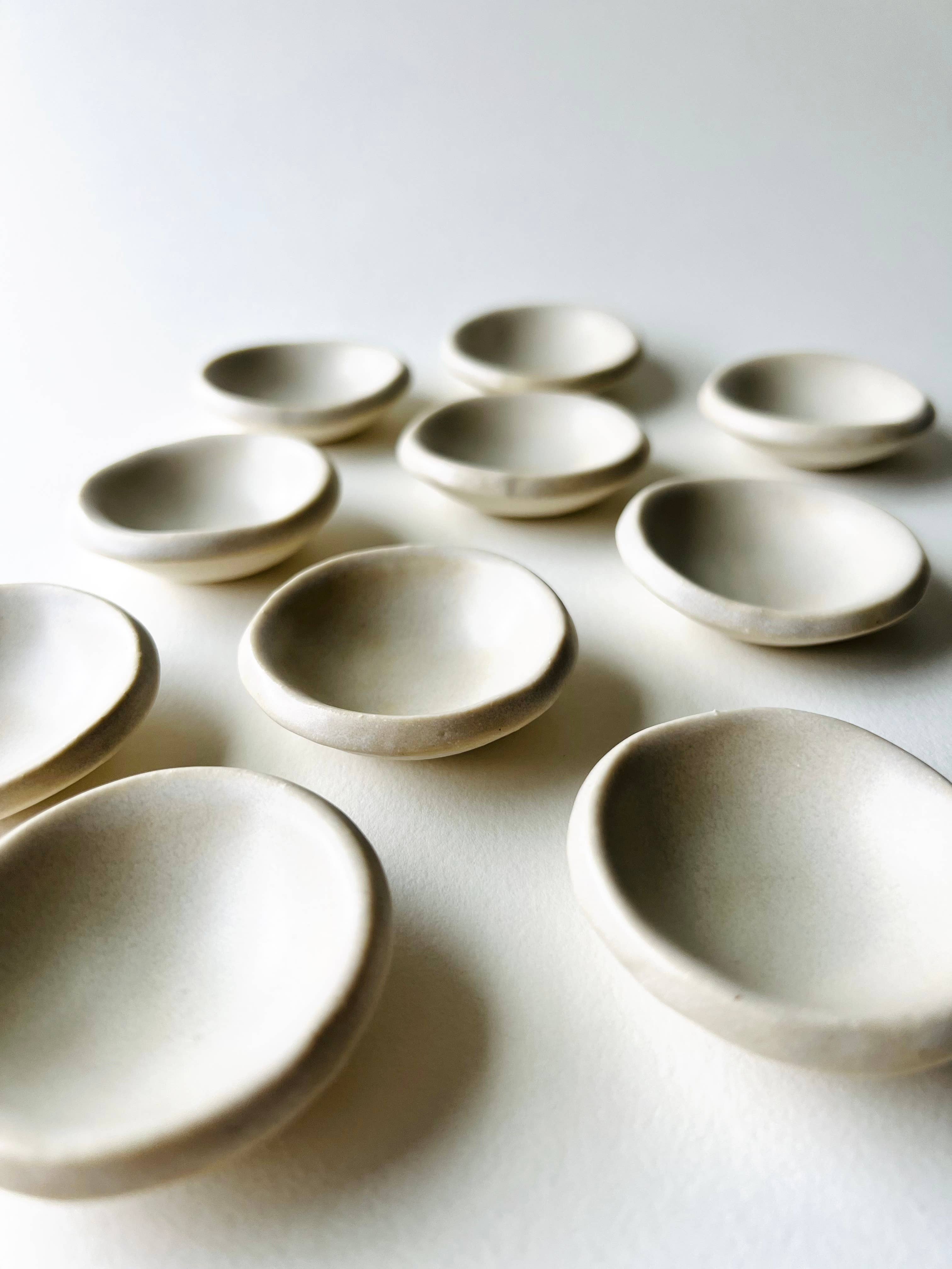 MoonMoon Ceramics - Wholesale Jewelry Dish - Matte White Tiny Ring Dish12