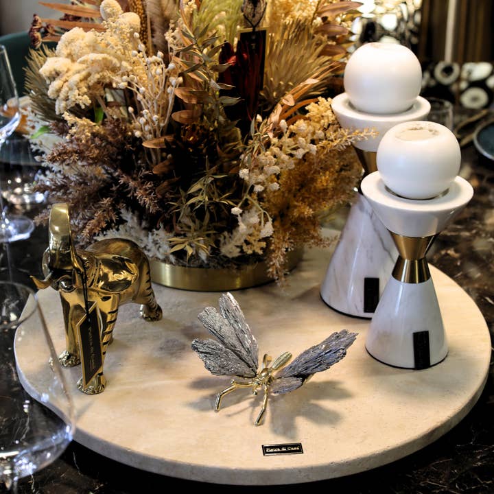 PIETRA DI CASA - Wholesale Serving Tray - MILO Travertine Rotating Plate Ø50CM3