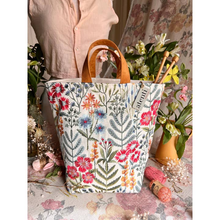 Atenti – Sacola - Mulher por atacado – Saco Organizador de Tricô e Crochet Project: Wildflower Hope11