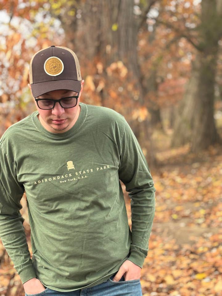 Just Wandering Co. - Wholesale Screen Printed T-Shirt - Women's - Adirondack Park Long Sleeve Shirt | Plattsburgh, New York |2