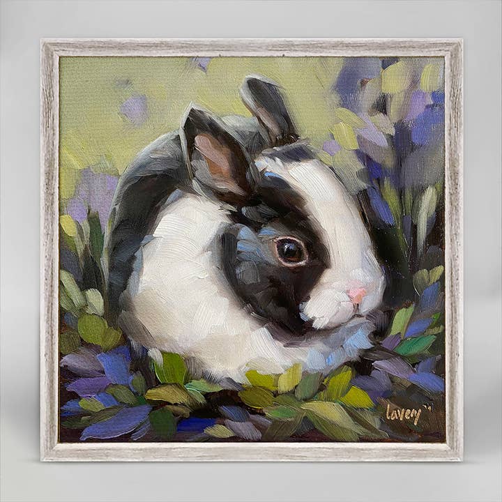 Snuggle-Bunny Mini Framed Canvas for wholesale by GreenBox Art