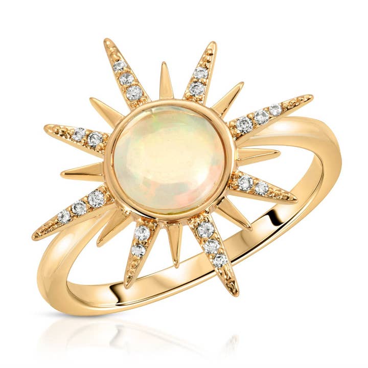 Elizabeth Stone Jewelry - Wholesale Multi-Stone Ring - Gemstone Starburst Ring - Opal