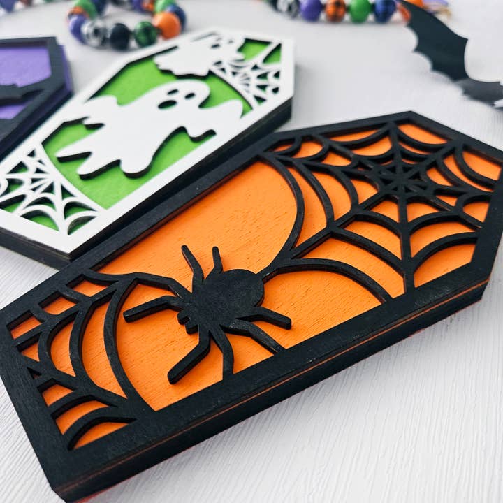 WhimsyLotus – Großhandel Tischdeko – Halloween-Sarg-Holzdekor | Halloween-Tischregaldekor2