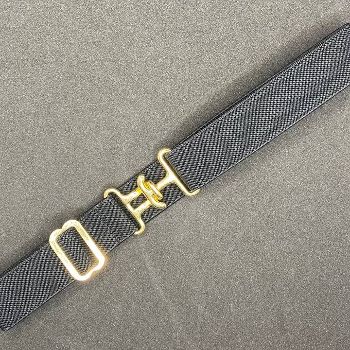 Ceinture de surf équestre de 1 po, noire avec boucle en laiton pour la vente par Benny Bows