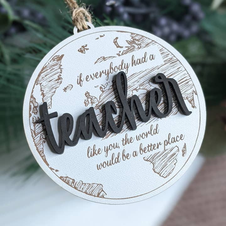 ORNEMENT GLOBE ENSEIGNANT pour la vente par Richer Design Co.