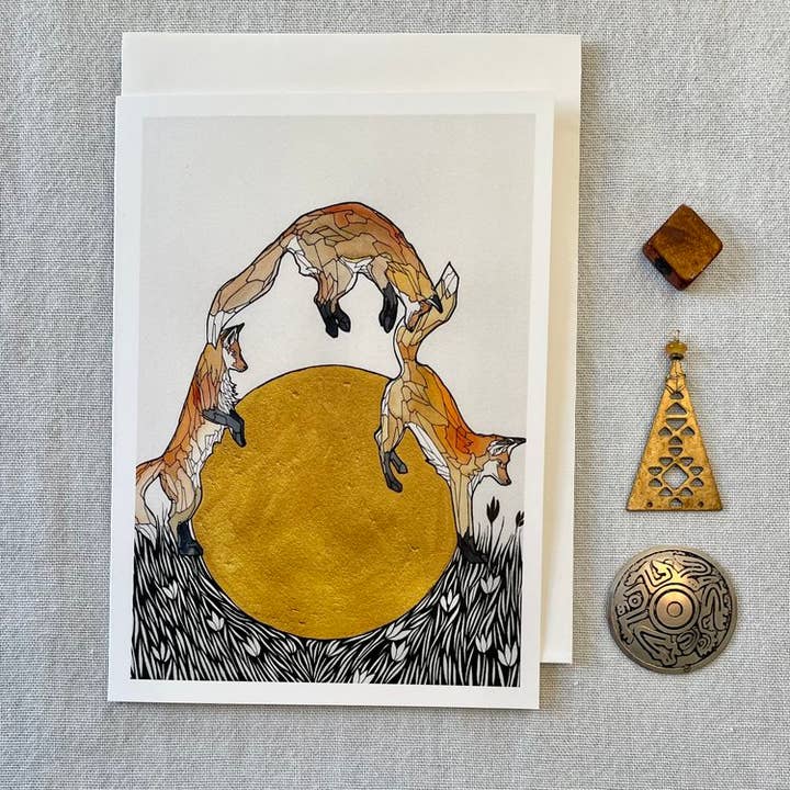 Mattie Rose Art – wholesale Everyday greeting card – Golden sun card1