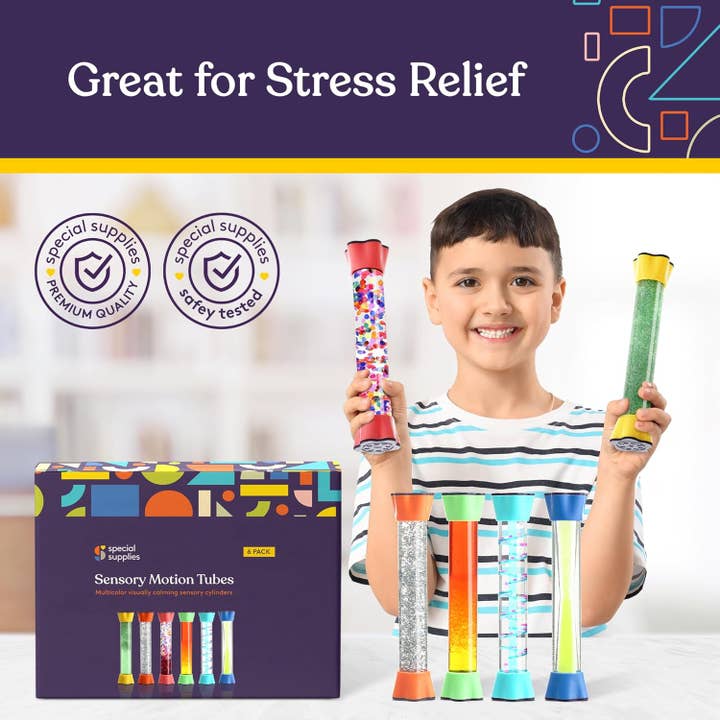 Special Supplies - Wholesale Fidget Toy - Kids - Special Supplies Liquid Motion Bubbler Toy Cool Tubes 6-Pack Colorful Hourglass Timer with Droplet Movement, Bedroom, Sensory Play, Cool Home or School4