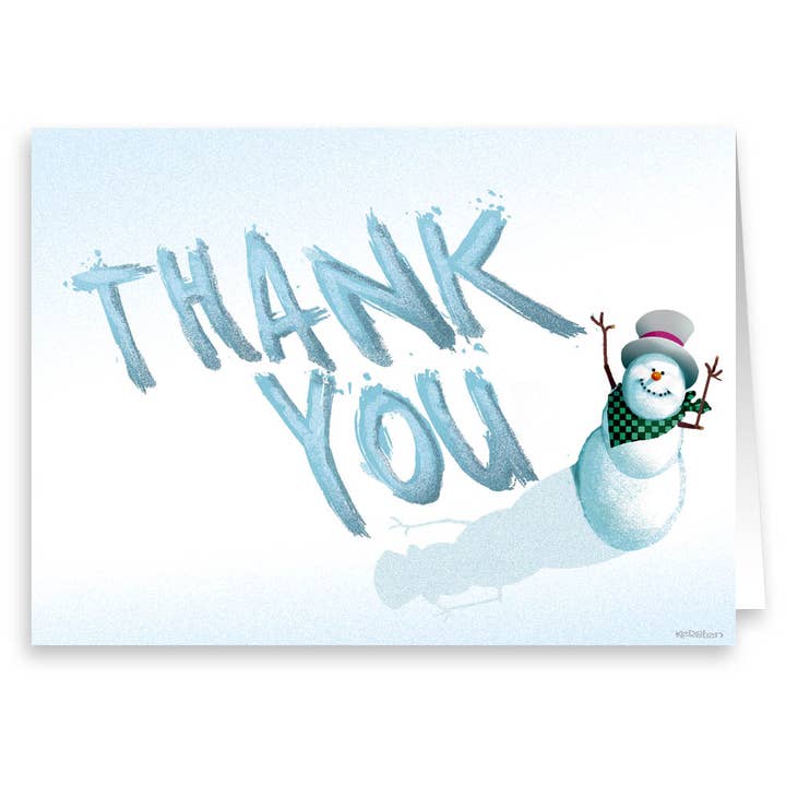 Snowman Thank You Note Card - 10 Boxed Winter Thank You Card for wholesale by Stonehouse Collection