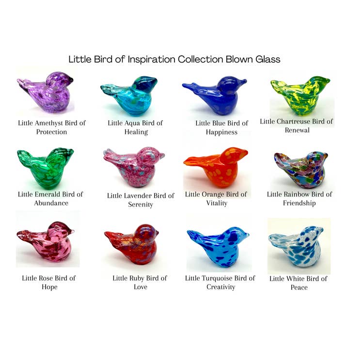 Alice Sturzinger LLC - Venta al por mayor Figura decorativa - Figurita de Cristal Soplado Pajarito de Inspiración -12 Opciones de Color23