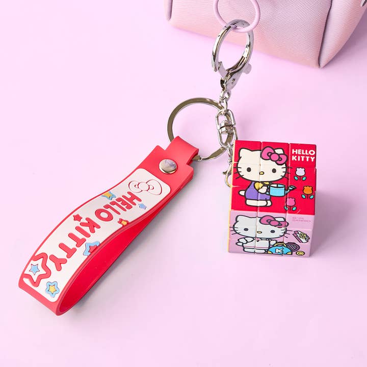 K-Wonderland - Wholesale Keychain - Women's - Sanrio Cube Keyrings: Kuromi, Cinnamoroll, Hello Kitty