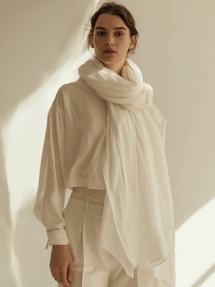 Effen katoenen gassjaal voor wholesale door LINETA