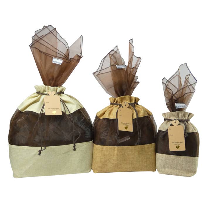 Bamboo Cotton Gift Bags – Case of 6 (S/M/L), Gift-Ready Set for wholesale by Beauty Blisss