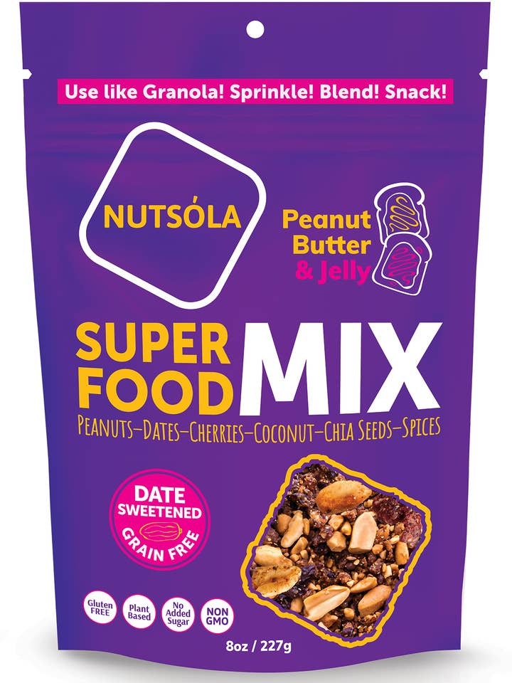 Peanut Butter & Jelly Superfood Mix 8oz for wholesale by NUTSÓLA