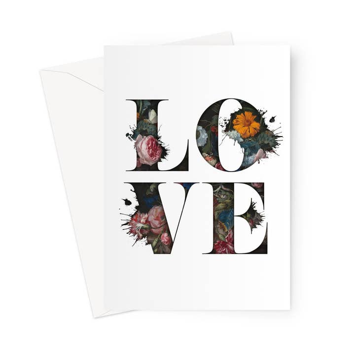 LOVE - Old Rose Greeting Card for wholesale by burnt peach