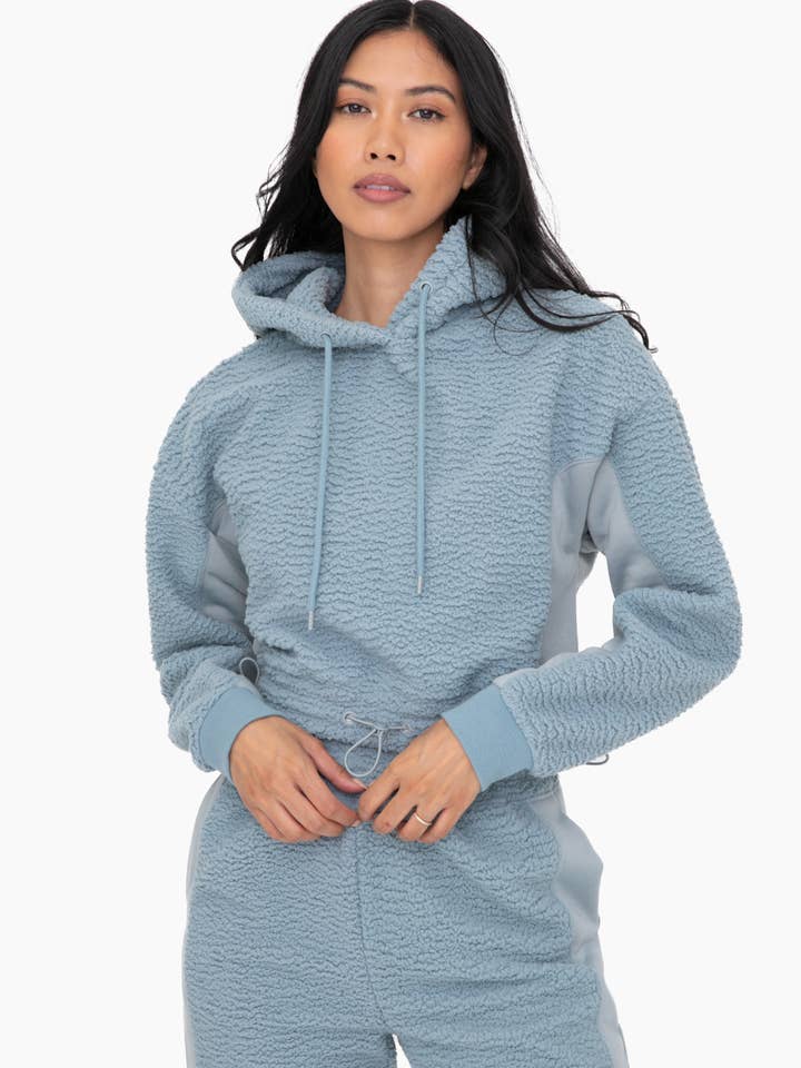 Boxy Sherpa Pullover Hoodie for wholesale by Mono B