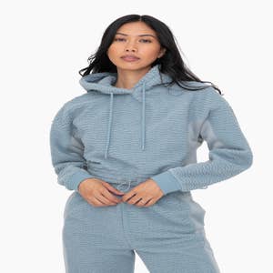 Wholesale LeeHanTon Ladies Soft Sherpa Lined Track Suit Set for