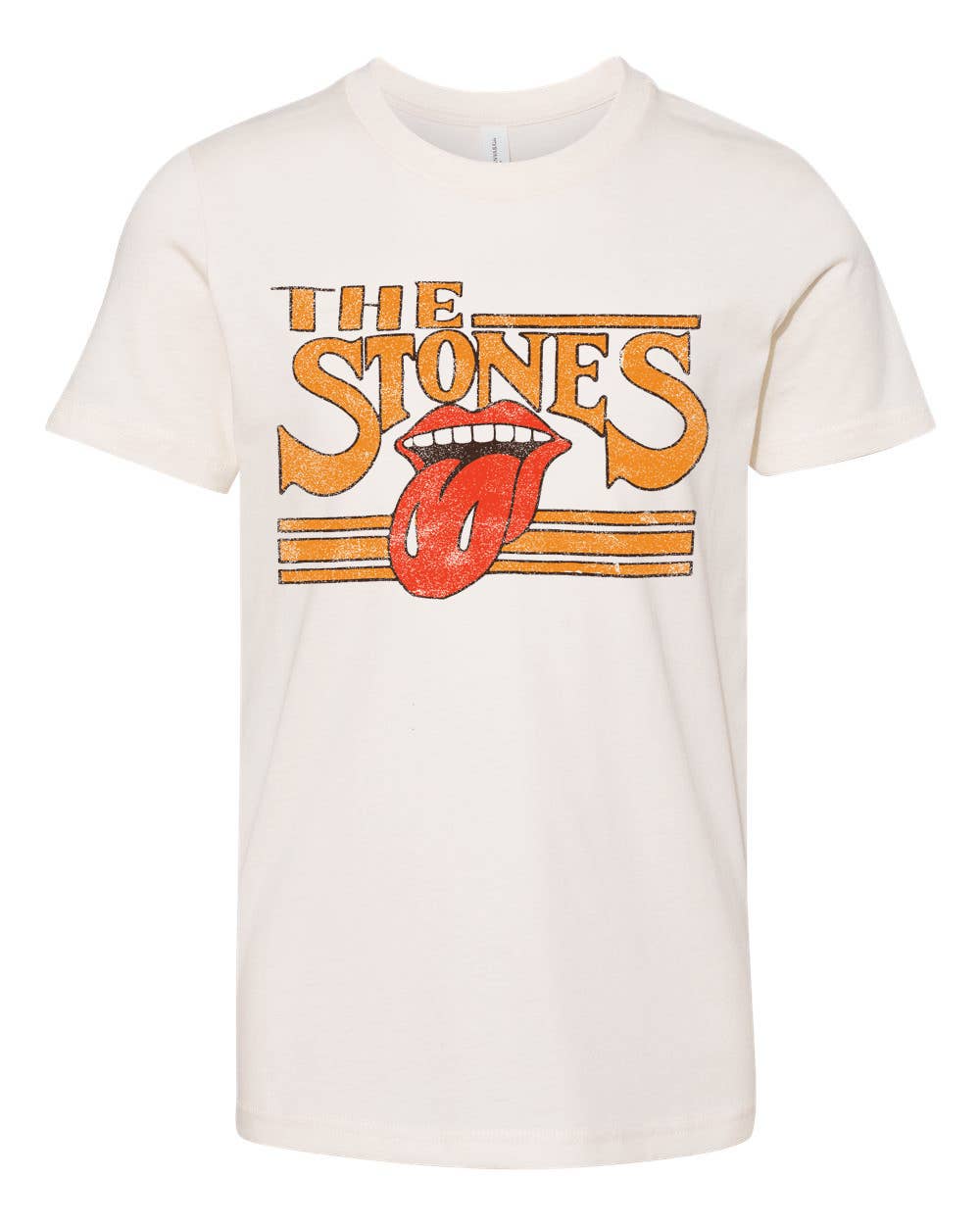 LivyLu - Wholesale Screen Printed T-Shirt - Kids - Children's Rolling Stones Stoned Cream Licensed Graphic Tee0