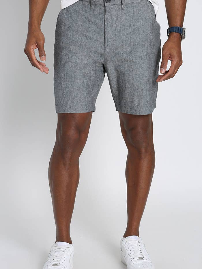 Grey Stretch Chambray Short for wholesale on Faire