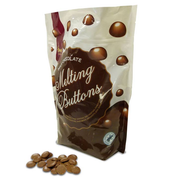 UK ONLY. Milk Chocolate Melting Buttons for wholesale by Hames Chocolates