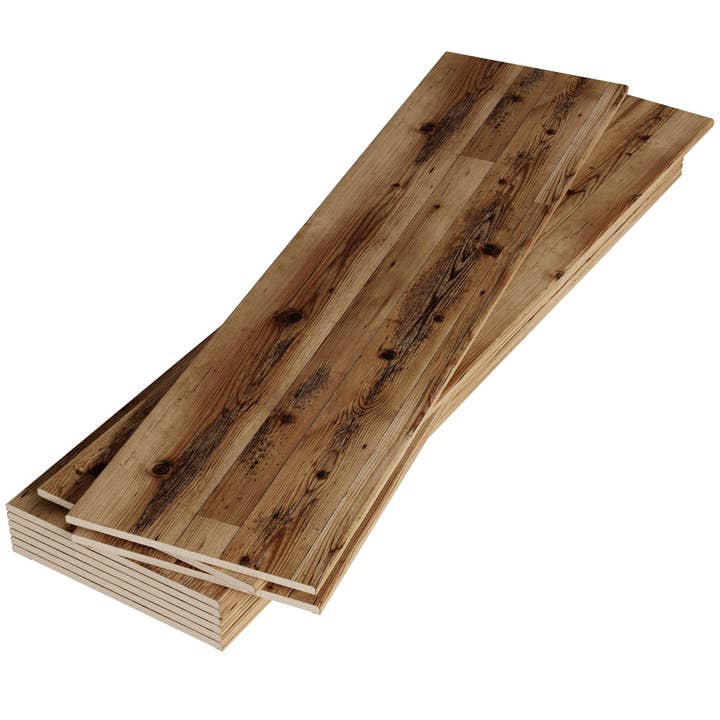 Panneaux muraux en MDF de bois brun dans diverses configurations de pack pour la vente par Dundee Deco