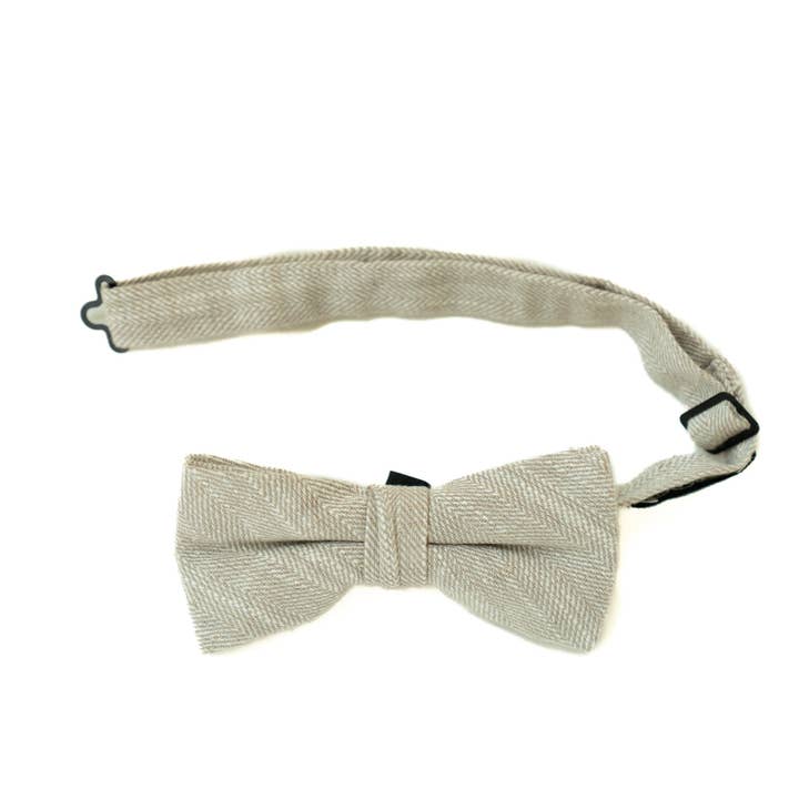 Nœud papillon pré-noué pour homme en tweed parchemin pour la vente par Boon Ties