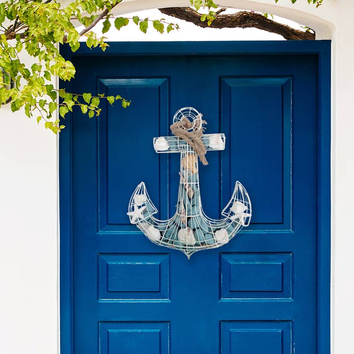 Andaluca – wholesale Potpourri – Blue Coastal Scented Potpourri Anchor Wire Decor3