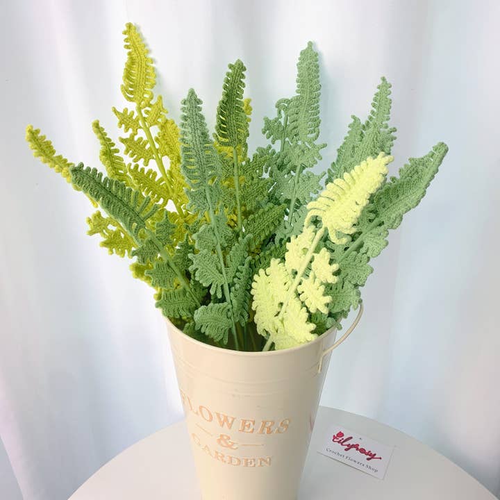 Hojas de helecho de ganchillo, regalos hechos a mano, decoración del hogar, decoración navideña para venta al por mayor de Lilyrosy(Duty free)