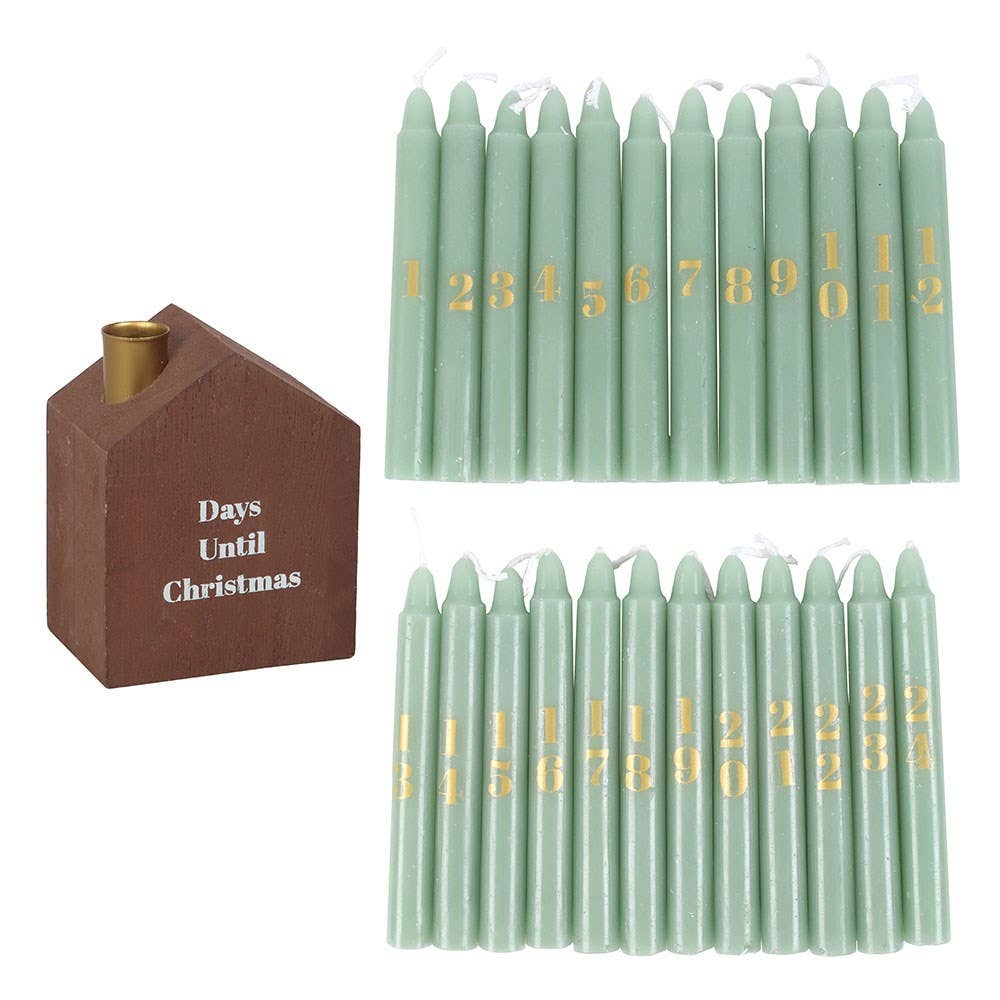 WONDER IMPORTS AUSTRALIA - Wholesale Tapered candle/candlestick - Mini Advent Set of 24 Candles with Holder1