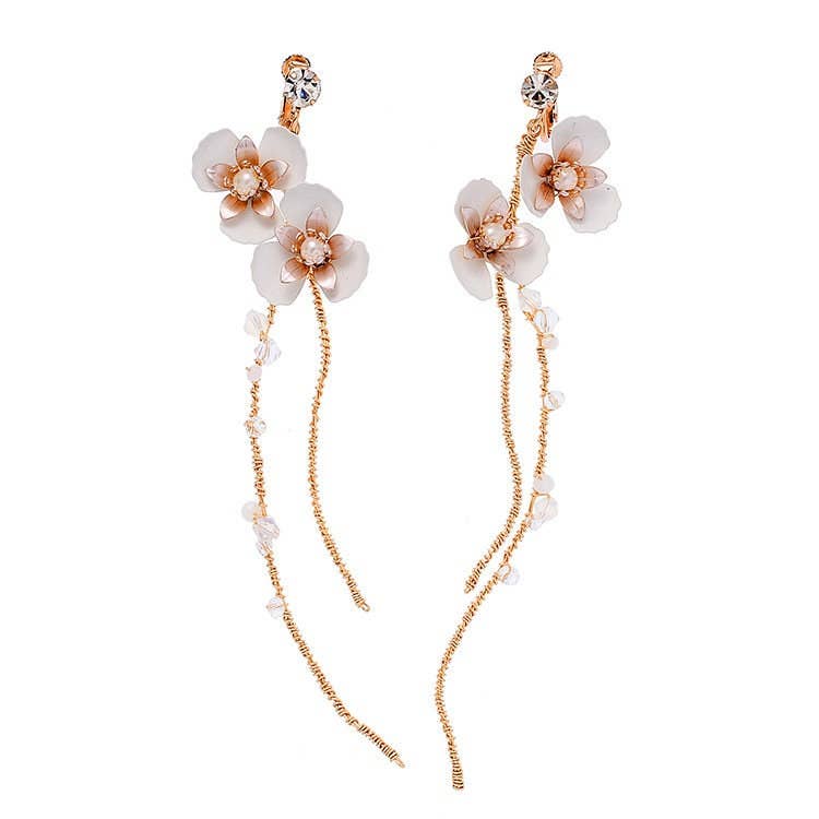 Perimade & Co. LLC - Wholesale Dangle Earrings - Bridal Leaf Pearl Drop Earrings in Solid Copper, Pearl, Jade0
