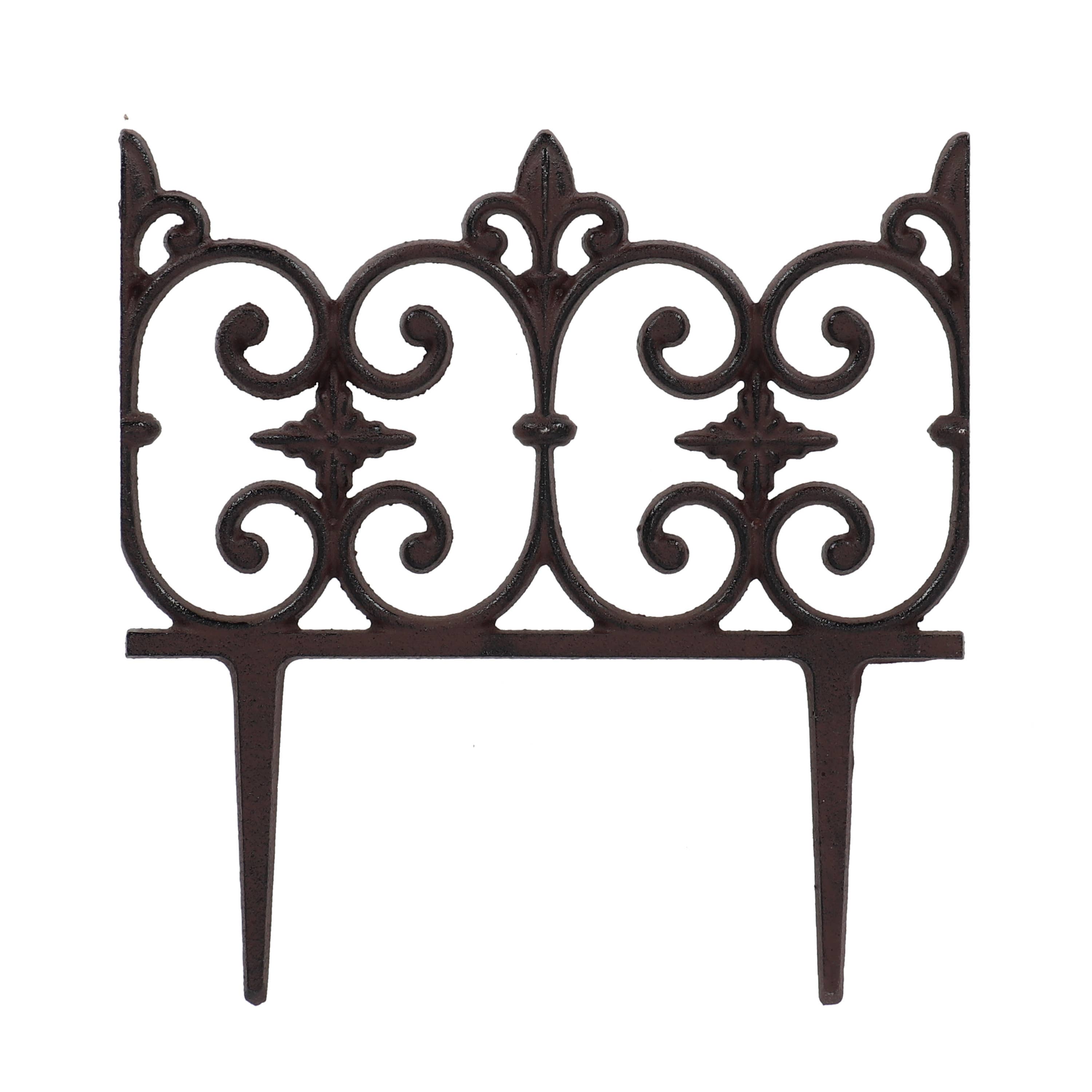 Esschert Design USA - Wholesale Outdoor Ornament/Decor - Garden Fence, Cast Iron, Antique Rust1