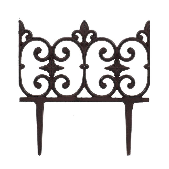 Esschert Design USA - Wholesale Outdoor Ornament/Decor - Garden Fence, Cast Iron, Antique Rust1