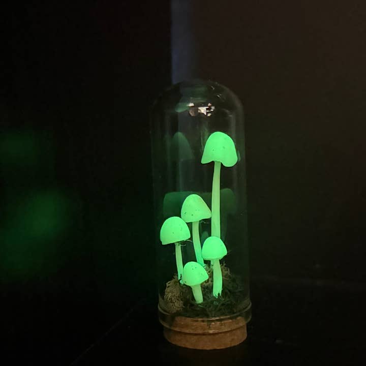 Leafy Ann Art - Wholesale Sculpture - Mushrooms glow mushroom terrarium6