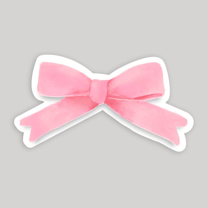 Jocelyn Diebolt Designs - Wholesale Sticker - Pink Ribbon Bow Sticker1