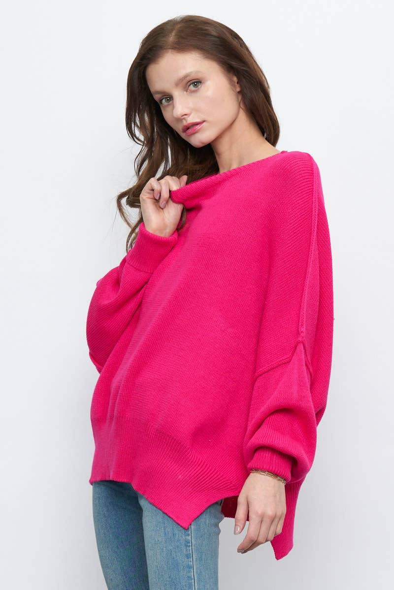 Newbury Kustom - Wholesale Tunic Sweater - Women's - 10319A -Slouchy silhouette  pullover sweater22