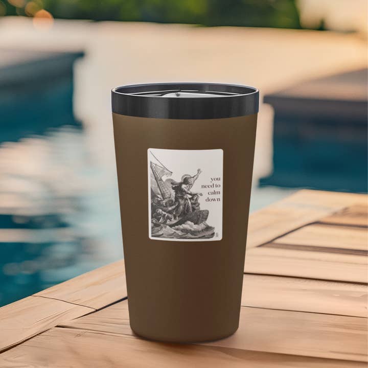 Sock Religious - Wholesale Sticker - You Need to Calm Down - Jesus Calms the Storm Sticker2