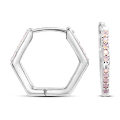 Mini créoles hexagonales en barbe à papa pour la vente par Chloe + Lois