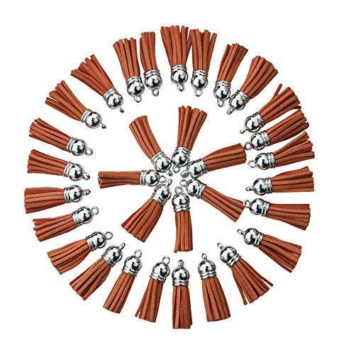 Mandala Crafts – wholesale Craft supplies – Mandala Crafts Faux Leather Suede Tassel with Loop for Keychains, Jewelry Making, Bookmarks, Books, Gifts, Pillows16