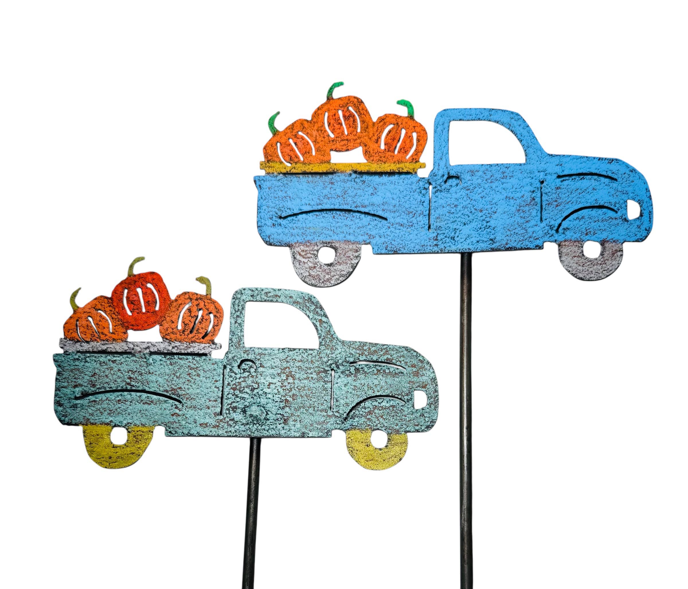 Whimsies - Vendita all'ingrosso Paletti da giardino/prato - Vintage camioncino zucche Fall garden palo Halloween8