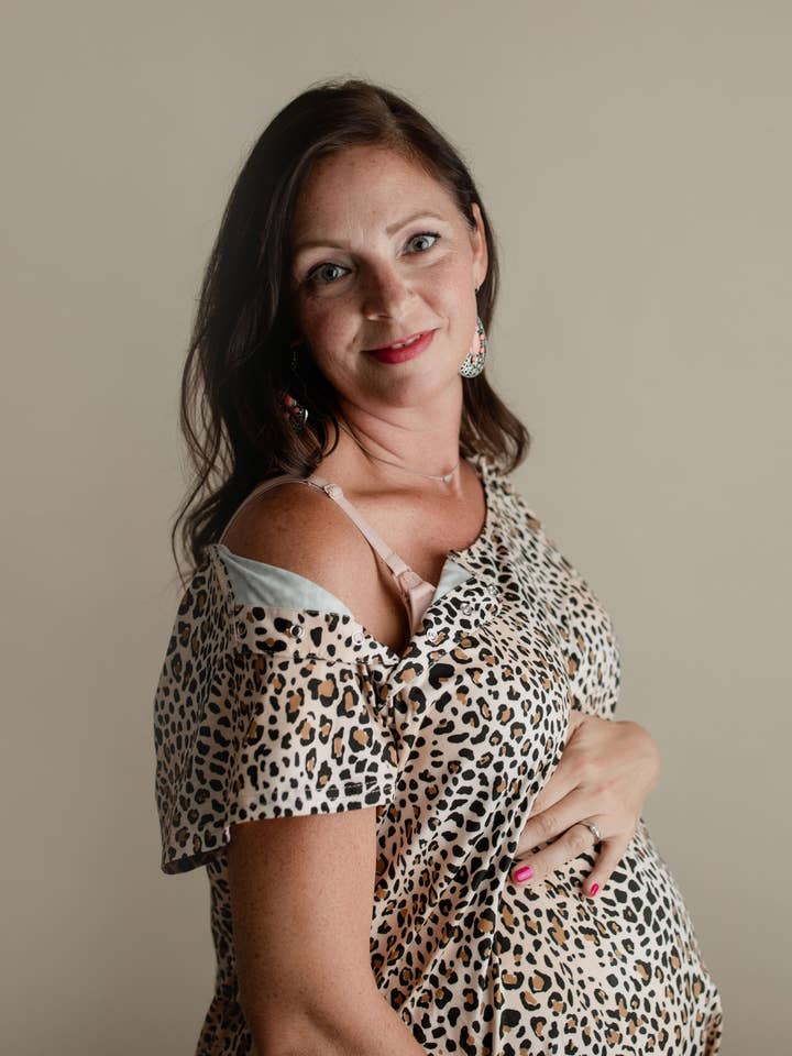 Three Little Tots - Wholesale Dress – Maternity - Leopard Maternity Mommy Labor and Delivery/ Nursing Gown7