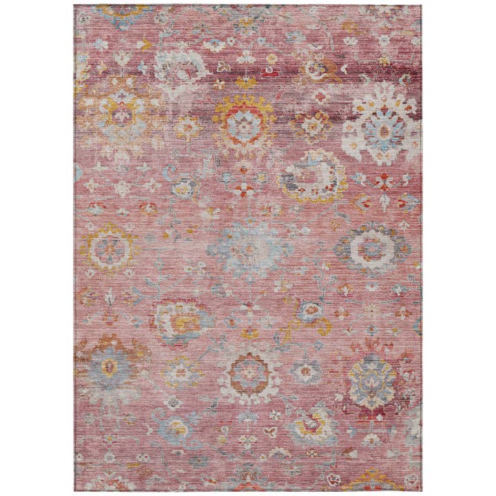 Sofia Pink Washable Indoor-Outdoor Rug for wholesale by LOOMLAN
