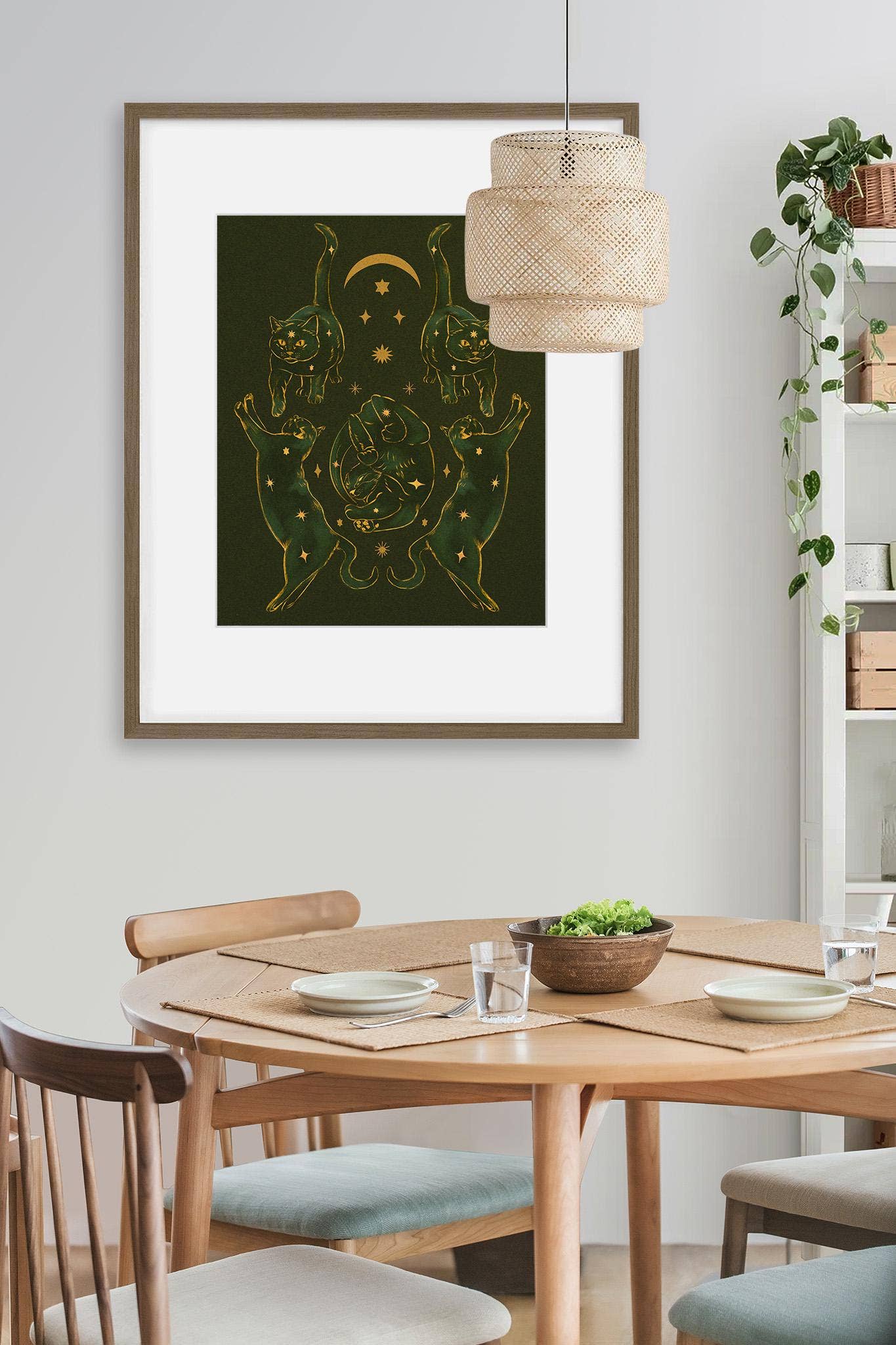 Black Moss Studio - Wholesale Art Print - Whimsigoth Celestial Cat Starry Night Art Print3