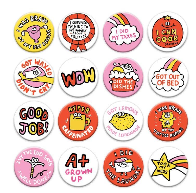 Badge Bomb - Wholesale Lapel Pin/Button - A+ Grown Up 1.25" Button Box1